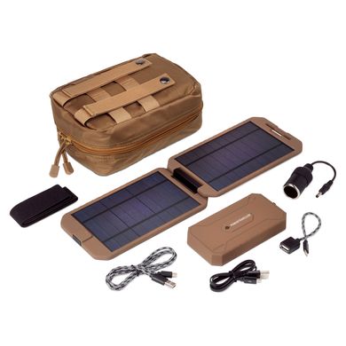 Сонячна панель з зарядним пристроєм Powertraveller Tactical Extreme Solar Kit, desert, Сонячні панелі