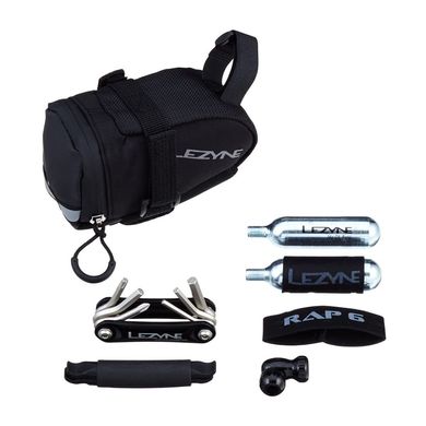 Підсідельна сумка + набір аксесуарів Lezyne M - Caddy CO2 Kit Y14, Черный