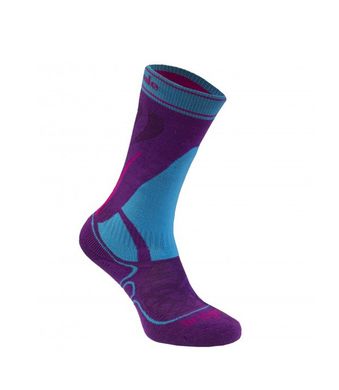 Шкарпетки Bridgedale MerinoFusion Ski Vertige Racer Junior, Purple/turquoise, JM, Для дітей та підлітків, Гірськолижні, Комбіновані, Великобританія, Великобританія