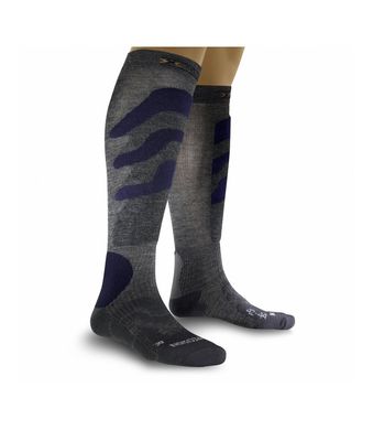 Носки X-Socks Ski Precision, grey/blue, 42-44, Универсальные, Горнолыжные