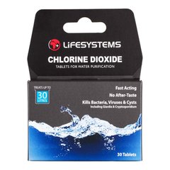 Обеззараживающие таблетки для воды Lifesystems Chlorine Dioxide, white, Вирусные, Обеззараживающий препарат, Индивидуальные