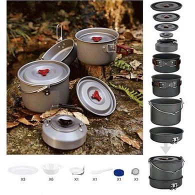 Набор посуды Fire Maple FMC 212, dark grey, Наборы для пикника, Анодированный алюминий, Киев, Харьков, Одесса, Днепр, Запорожье, Львов, Кривой Рог, Винница, Полтава, Чернигов, Черкассы, Сумы, Хмельницкий, Черновцы, Ровно