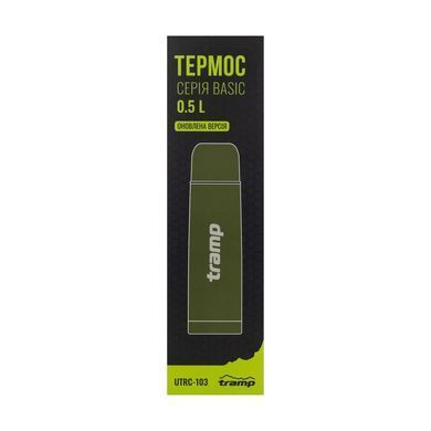 Термос Tramp Basic 0.5L UTRC-103 Olive, olive, Термосы, Нержавеющая сталь, 0.5, Киев, Харьков, Одесса, Днепр, Запорожье, Львов, Кривой Рог, Винница, Полтава, Чернигов, Черкассы, Сумы, Хмельницкий, Черновцы, Ровно