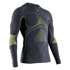Термокофта X-Bionic Energy Accumulator 4.0 Men's Base Layer Long Sleeve Shirt, Charcoal/yellow, S, Для чоловіків, Кофти, Синтетична, Для активного відпочинку