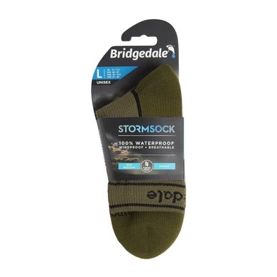 Мембранні шкарпетки Bridgedale Storm Sock MW Ankle, khaki, L, Універсальні, Трекінгові, Низькі, З мембраною, Великобританія, Великобританія