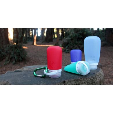 Набір силіконових пляшечок Humangear GoToob+ 3-Pack Medium, Clear/Green/Blue, Ємності для води, Харчовий силікон, 0.74