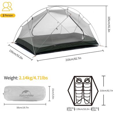 Намет Naturehike Mongar NH17T007-M + Footprint, gray, Намети, Для походів: піших та гірських, 2100, Двомісні, З тамбуром, 2, 4000, 4000, Алюмінієвий сплав, Київ, Харків, Одеса, Днiпро, Запоріжжя, Львів, Кривий Ріг, Вінниця, Полтава, Чернігів, Черкаси, Суми, Хмельницький, Чернівці, Рівне