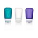 Набір силіконових пляшечок Humangear GoToob+ 3-Pack Medium, Clear/Purple/Teal, Ємності для води, Харчовий силікон, 0.74
