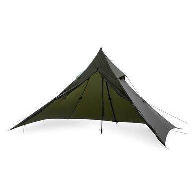 Палатка Liteway PYRAOMM PLUS TARP 3P Olive, olive, Палатки, Для походов: пеших и горных, Ультралегкие, 600, Трехместные, С тамбуром, 2, 2000