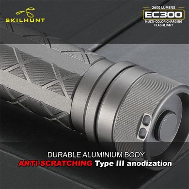 Фонарь ручной Skilhunt EC300 HighCRI Multicolor с аккумулятором BL-250 5000 mAh, gray, Ручные