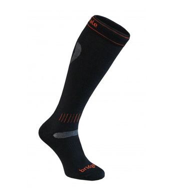 Шкарпетки Bridgedale MerinoFusion Ski Ultra Fit, black/orange, L, Для чоловіків, Гірськолижні, Комбіновані, Великобританія, Великобританія