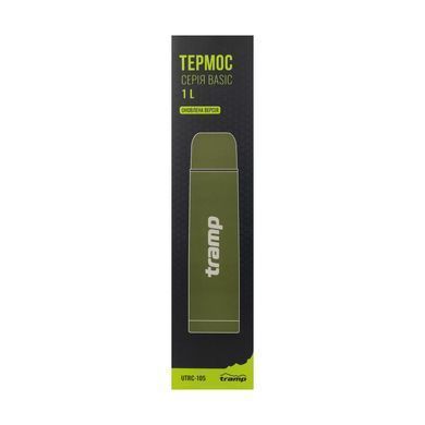 Термос Tramp Basic 1.0L UTRC-105 Olive, black, Термосы, Нержавеющая сталь, 1.0, Киев, Харьков, Одесса, Днепр, Запорожье, Львов, Кривой Рог, Винница, Полтава, Чернигов, Черкассы, Сумы, Хмельницкий, Черновцы, Ровно
