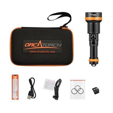 Подводный фонарь OrcaTorch ZD710 MK2 1500Lm Pack, black, Фонари