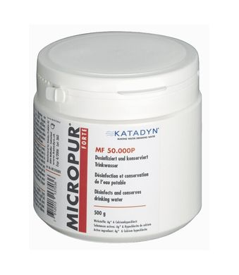Обеззараживающий порошок для воды Katadyn Micropur Forte MF 50'000P, white, Вирусные, Обеззараживающий препарат, Индивидуальные, Швейцария, Швейцария