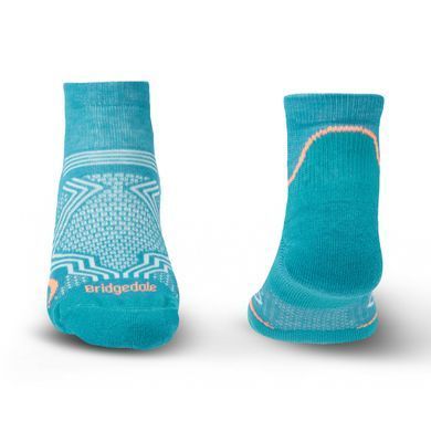 Носки Bridgedale Women's Hike Ultra Light T2 Coolmax Performance Low Teal, Teal, M, Для женщин, Трекинговые, Комбинированные, Великобритания, Великобритания