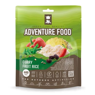 Сублімована їжа Adventure Food Curry Fruit Rice Рис каррі з фруктами New Package, silver/green, Вегетаріанські, Нідерланди, Нідерланди