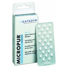 Знезаражувальні таблетки для води Katadyn Micropur Classic MC 1t/100, white, Вірусні, Знезаражуючий препарат, Індивідуальні, Швейцарія, Швейцарія