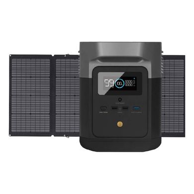 Комплект EcoFlow DELTA Mini + 220W Portable Solar Panel, black, Солнечные панели с накопителем