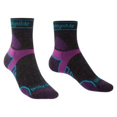 Шкарпетки Bridgedale Women's Trail Run LightWeight T2 Merino Sport, Charcoal/Purple, M, Для жінок, Трекінгові, Комбіновані, Великобританія, Великобританія