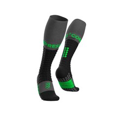 Гольфи Compressport Ski Touring Full Socks, black/green, Універсальні, Гольфы, Т1 (30-34 см)