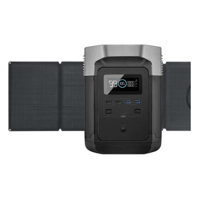 Комплект EcoFlow DELTA + 110W Portable Solar Panel, black, Солнечные панели с накопителем