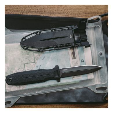 Ніж фіксований SOG Pentagon FX, Black Out, Фіксовані ножі