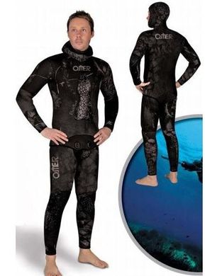Охотничий гидрокостюм Omer Blackmoon Compressed (5мм) jacket+pants, black, 5, Для мужчин, Мокрый, Для подводной охоты, Длинный, 3