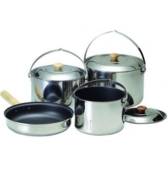 Набір туристичного посуду Kovea KK8CW0301 Family Stainless Deluxe XL, silver, Набори посуду, Нержавіюча сталь