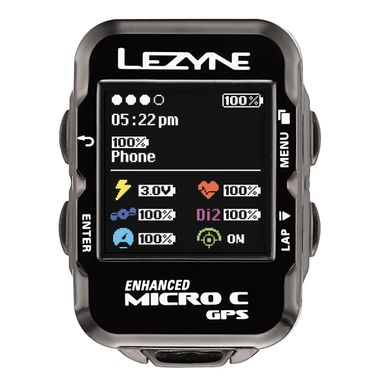 Часы Lezyne Micro C GPS Watch Color HR Loaded Y12, Черный, Часы