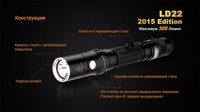 Ліхтар ручний Fenix LD22 G2 2015, Черный, Ручні