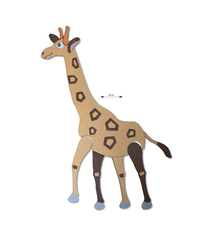 Тваринка з фанери Makak Giraffe, Multi color