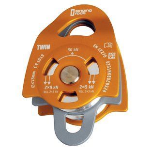 Блок-ролик Singing Rock Pulley Twin Roll Orange, orange, Блок, Подвійний, Дюралюміній
