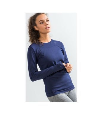Термокофта Craft Fuseknit Comfort RN LS Woman, Beam/dark grey melange, M, Для жінок, Кофти, Синтетична, Для активного відпочинку