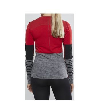 Термокофта Craft Fuseknit Comfort RN LS Woman, Beam/dark grey melange, M, Для жінок, Кофти, Синтетична, Для активного відпочинку
