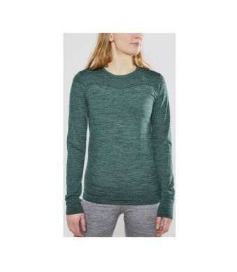 Термокофта Craft Fuseknit Comfort RN LS Woman, Beam/dark grey melange, M, Для жінок, Кофти, Синтетична, Для активного відпочинку
