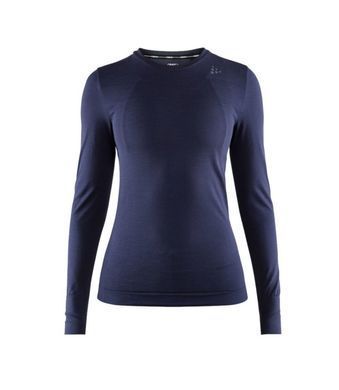 Термокофта Craft Fuseknit Comfort RN LS Woman, Beam/dark grey melange, M, Для жінок, Кофти, Синтетична, Для активного відпочинку