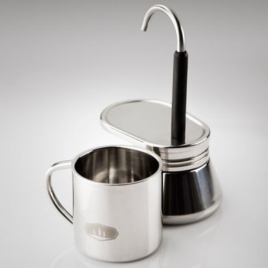 Кавоварка GSI Outdoors Mini Espresso Set 1 Cup, silver, Кавоварки, Нержавіюча сталь