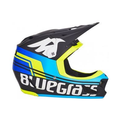Велошолом Bluegrass Brave, black/cyan/fluo yellow, Велошоломи, S, Дорослі, MTB, 54-56