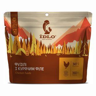 Сухий продукт-сублімат ЇDLO Фузіллі з курячим філе 100 г, orange, Вторые блюда, 100, Украина, Украина