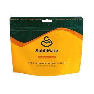 Сублімована їжа SubliMate Рис з куркою фруктами і яйцем 110 г, yellow, Сніданки, 110, Україна, Україна