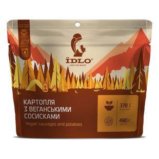 Сухий продукт-сублімат ЇDLO Картопля з веганськими сосисками 90 г, orange, Вегетаріанські, 90, Україна, Україна