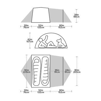 Намет Big Agnes Blacktail 2 Hotel Warm Olive/Chinois Green, Warm Olive/Chinois Green, Намети, Для походів: піших та гірських, 2780, Двомісні, З тамбуром, 2, 1500, 1500, Алюмінієвий сплав, Двошарові