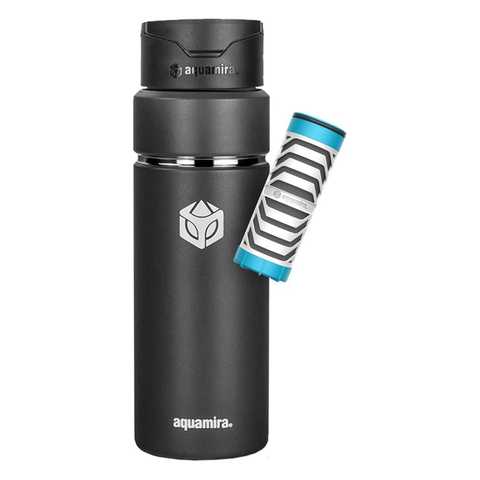 aquamira shift vacuum water filter bottle