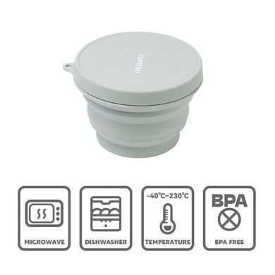 Миска туристическая складная Fire Maple Silicone Collapsible Bowl 500ml, grey, Миски, Пищевой силикон, 0.5, Киев, Харьков, Одесса, Днепр, Запорожье, Львов, Кривой Рог, Винница, Полтава, Чернигов, Черкассы, Сумы, Хмельницкий, Черновцы, Ровно
