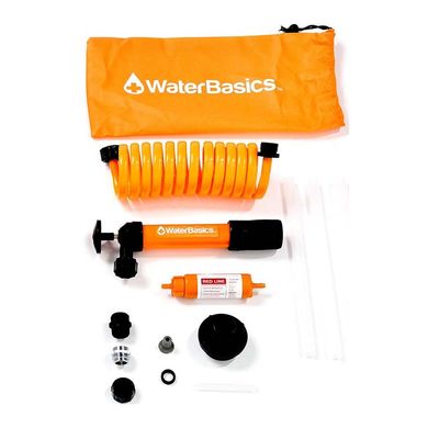 Комплект Aquamira WaterBasics Emergency Pump and Filter Kit RED Line, orange, Антибактеріальні