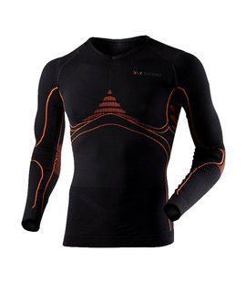 Термокофта X-Bionic Energy Accumulator Man Shirt Long Sleeves Round Neck, black/orange, L/XL, Для чоловіків, Футболки, Синтетична, Для активного відпочинку