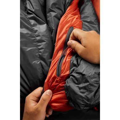 Спальний мішок Rab Ascent 500 Down Sleeping Bag (-5C&deg;) Regular, Graphene, Спальник, Кокон, Універсальний, Пуховий, Left, 1060