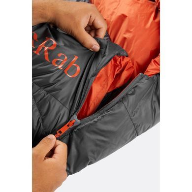 Спальний мішок Rab Ascent 500 Down Sleeping Bag (-5C&deg;) Regular, Graphene, Спальник, Кокон, Універсальний, Пуховий, Left, 1060