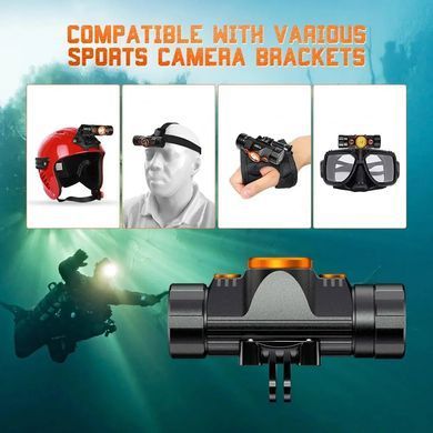 Налобный фонарь для дайвинга OrcaTorch Mazu TD01 Dual-Color Dive Headlamp Pack, black, Фонари