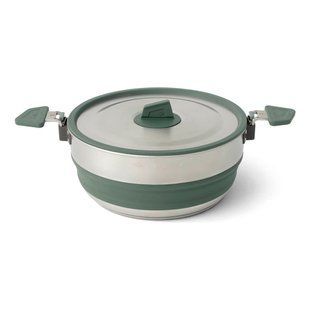 Кастрюля складная Sea to Summit Detour Stainless Steel Collapsible Pot 3L Laurel Wreath Green, green, Кастрюли, Нержавеющая сталь, 3.0